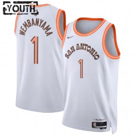 Dres San Antonio Spurs Victor Wembanyama 1 Nike 2023-24 City Edition Bijela Swingman - Dječji